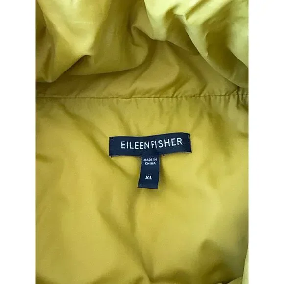 EILEEN FISHER Goose Down Puffer Vest Stand Collar Snap Front Size XL - Picture 6 of 8